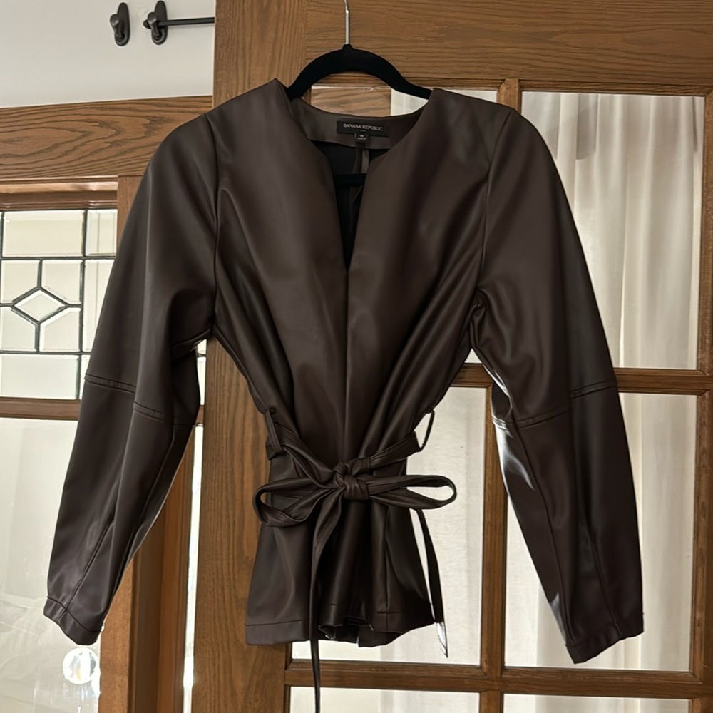 Faux leather shirt from Banana Republic, size medium.